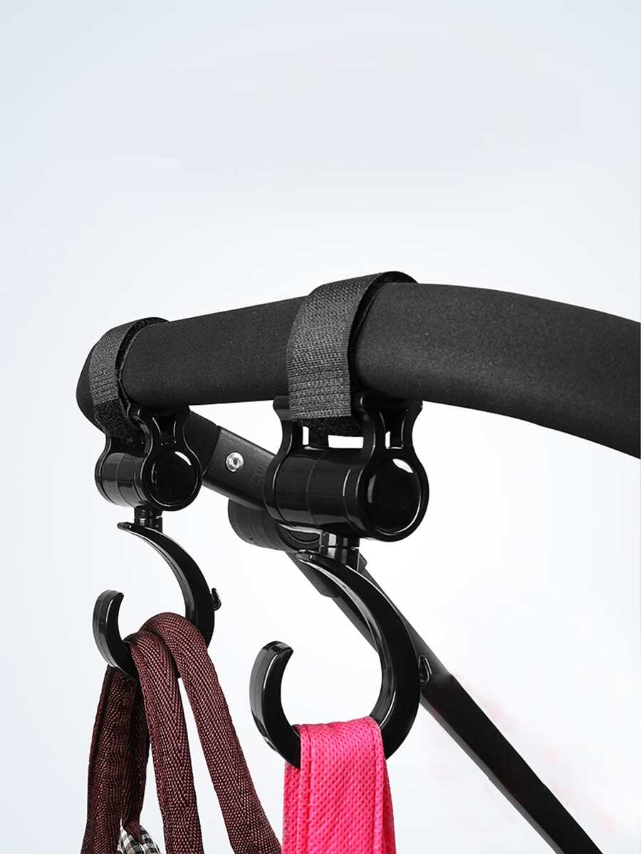 2pcs Baby Stroller Hanging Hook - Black - View 1