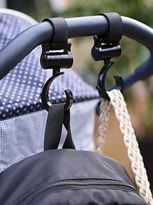 2pcs Baby Stroller Hanging Hook - Black - View 2