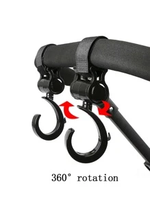 2pcs Baby Stroller Hanging Hook - Black - View 3