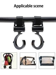 2pcs Baby Stroller Hanging Hook - Black - View 4