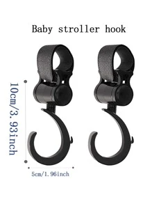 2pcs Baby Stroller Hanging Hook - Black - View 5