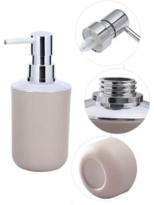 4件裝乳液分配器和牙刷杯和皂碟架套裝 - 米色 - 查看 3