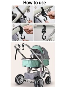 2pcs Baby Stroller Hanging Hook - Black - View 6