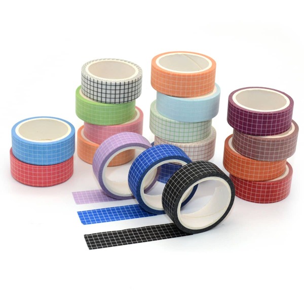 

5rolls Plaid Pattern Random Washi Tape, Multicolor