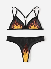 ROMWE Grunge Punk Đồ lót gợi cảm Nữ Ngọn lửa Lãng mạn - Nhiều màu - Xem 1