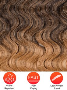 Trenzas onduladas híbridas preplumas, 3x ondas corporales, extensiones de cabello sintético de 28 pulgadas para trenzas y peinado con trenzas en caja - Marrón Chocolate - Ver 4