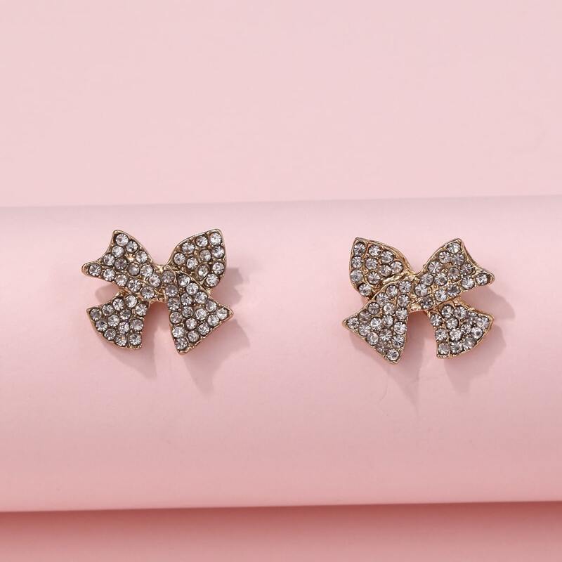 

Bow Decor Stud Earrings, White