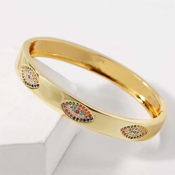 

Rhinestone Decor Bracelet, Gold