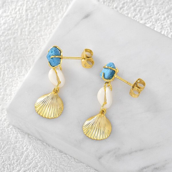 

18K Gold Plated Shell Drop Earrings