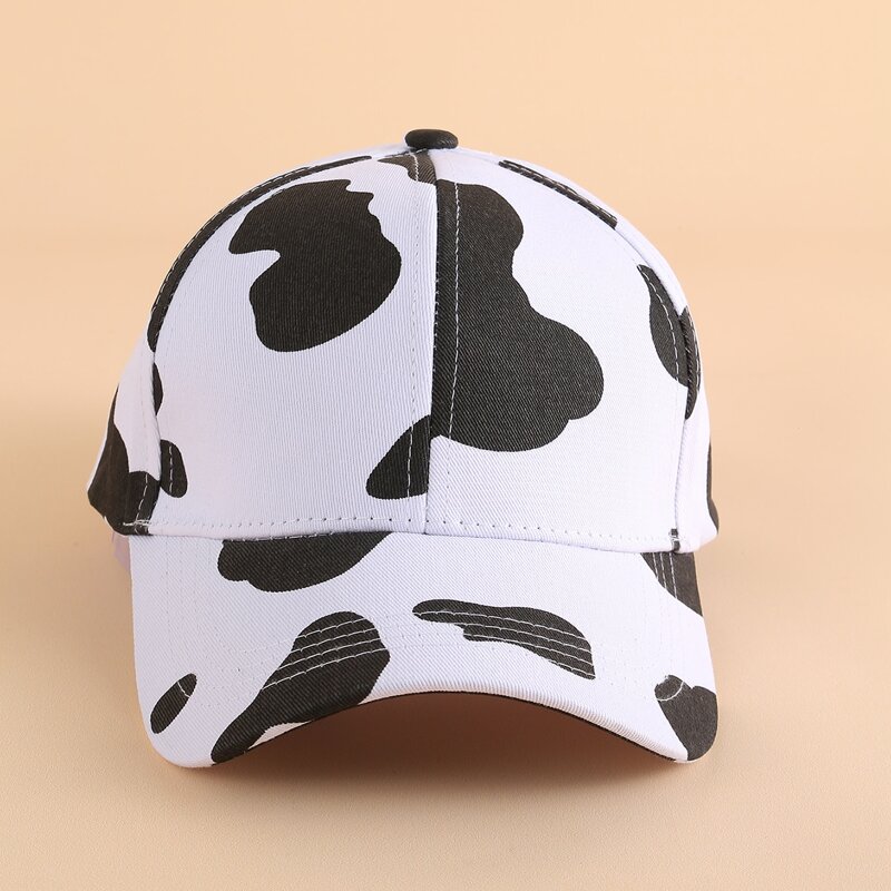 

Cow Print Baseball Cap, White
