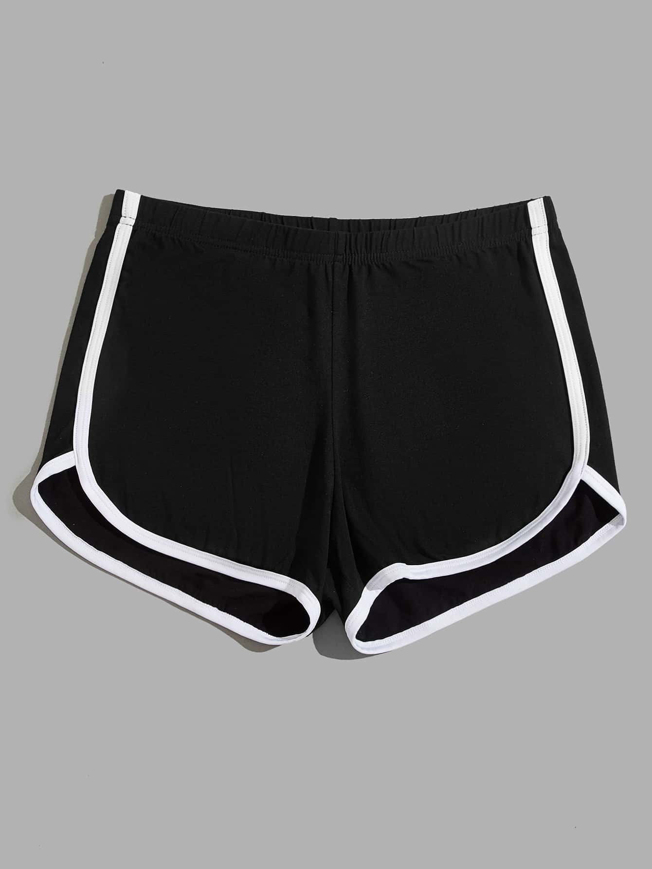 Hombres Shorts de dormir unido en contraste - Negro - Añade 3