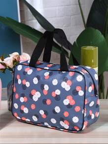 1pc Flower Print Toiletry Travel Bag - Multicolor - View 1