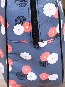 1pc Flower Print Toiletry Travel Bag - Multicolor - View 4