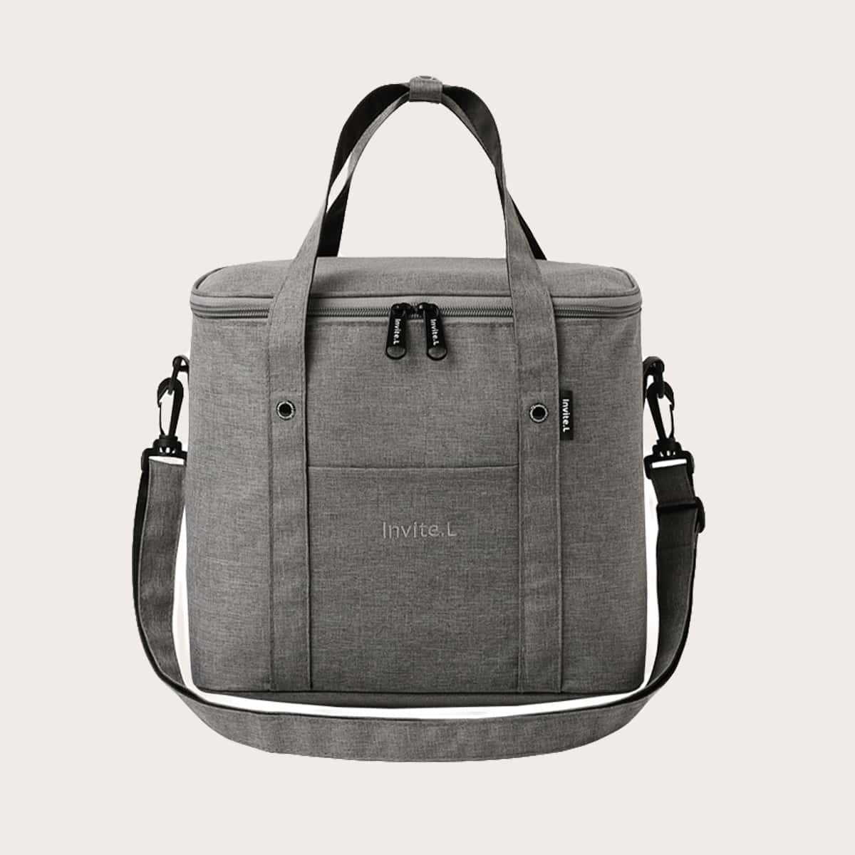 

1pc Portable Lunch Bag, Grey
