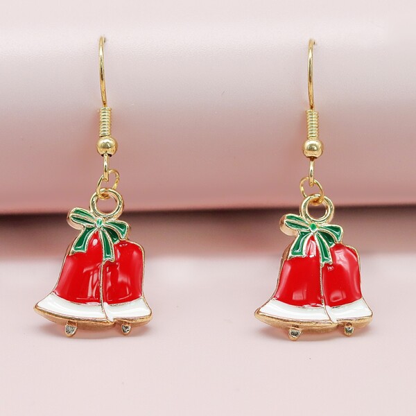 

Christmas Bell Drop Earrings, Multicolor