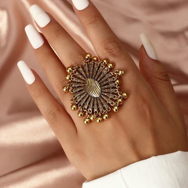 

Textured Metal Vintage Ring, Gold