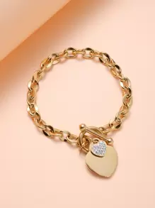 Heart Charm Bracelet - Yellow Gold - View 1
