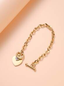 Heart Charm Bracelet - Yellow Gold - View 2