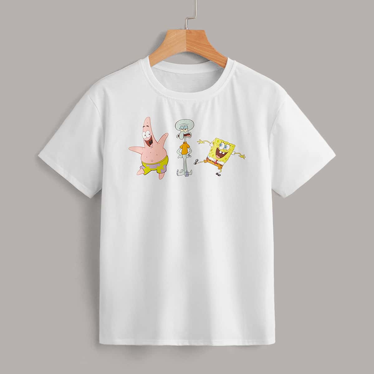 

Cartoon Figure Print Tee, White