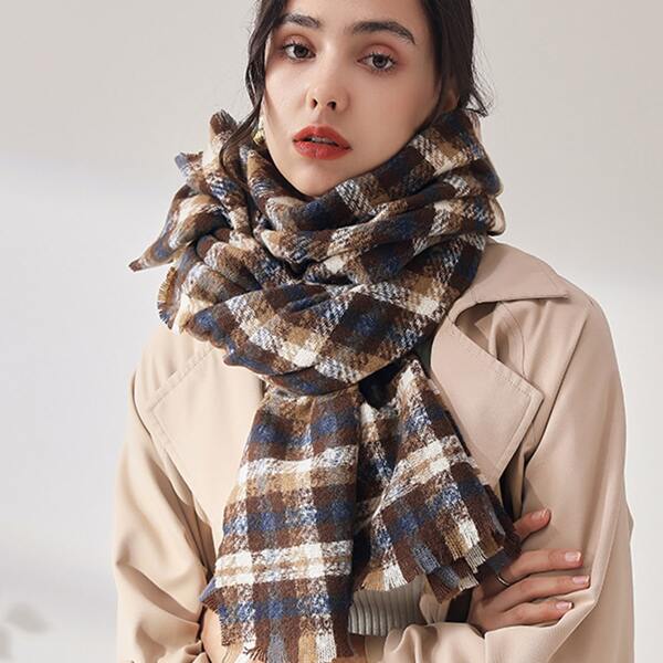 

Plaid Print Scarf, Multicolor
