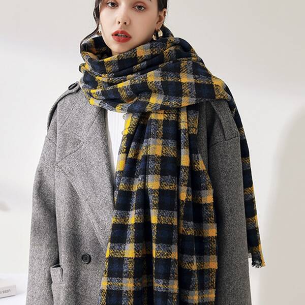 

Plaid Print Scarf, Multicolor