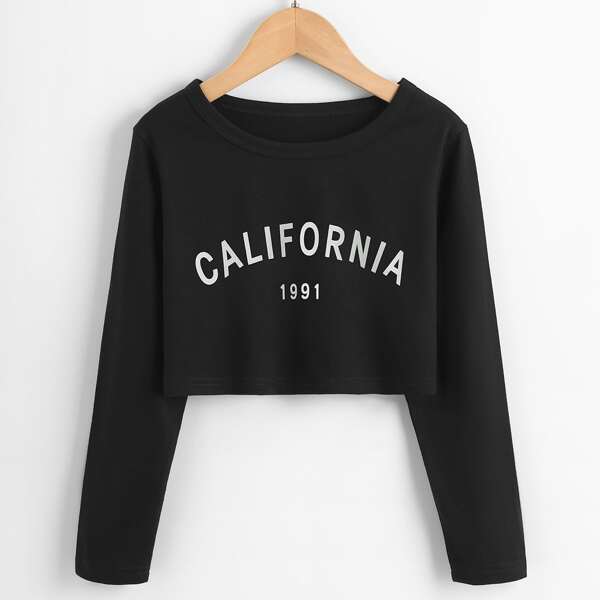 

Girls Number And Letter Graphic Tee, Black
