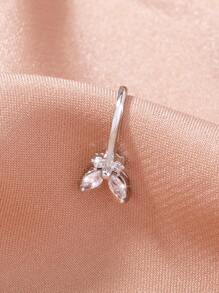 Nooxian 方晶鋯石蝴蝶裝飾鼻環 - 銀色 - 查看 4