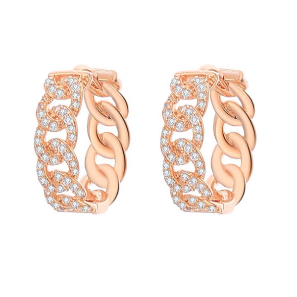 

Zircon Decor Earrings, Rose gold