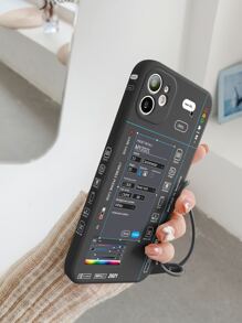 1 Vỏ bảo vệ điện thoại di động sơn bên Tpu có dây đeo tay, tương thích với Apple Iphone Series Iphone7 8 11 12 13 14 Promax Plus X Xr Xsmax Se2 Và Iphone15, 15pro, 15plus, 15Promax, Samsung Galaxy Series Galaxy A03s, A03core, A04, A12, Tương thích với A13, A14, A21s, A22, A23, A32, A33, A34, A50, A51, A52, A53, A54, A71, A72, A73, S20fe, S21, S21plus, S21ultra, S22, S22plus, S22ultra Với iPhone15/15Plus /15Pro/15Promax - màu đen - Xem 1