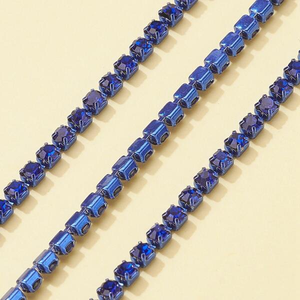 

1roll Rhinestone Decor Chain, Royal blue