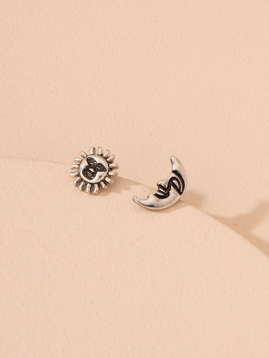 Hoa tai không khớp với mặt trời và mặt trăng - Màu Bạc Cổ - Xem 1