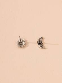 Hoa tai không khớp với mặt trời và mặt trăng - Màu Bạc Cổ - Xem 4