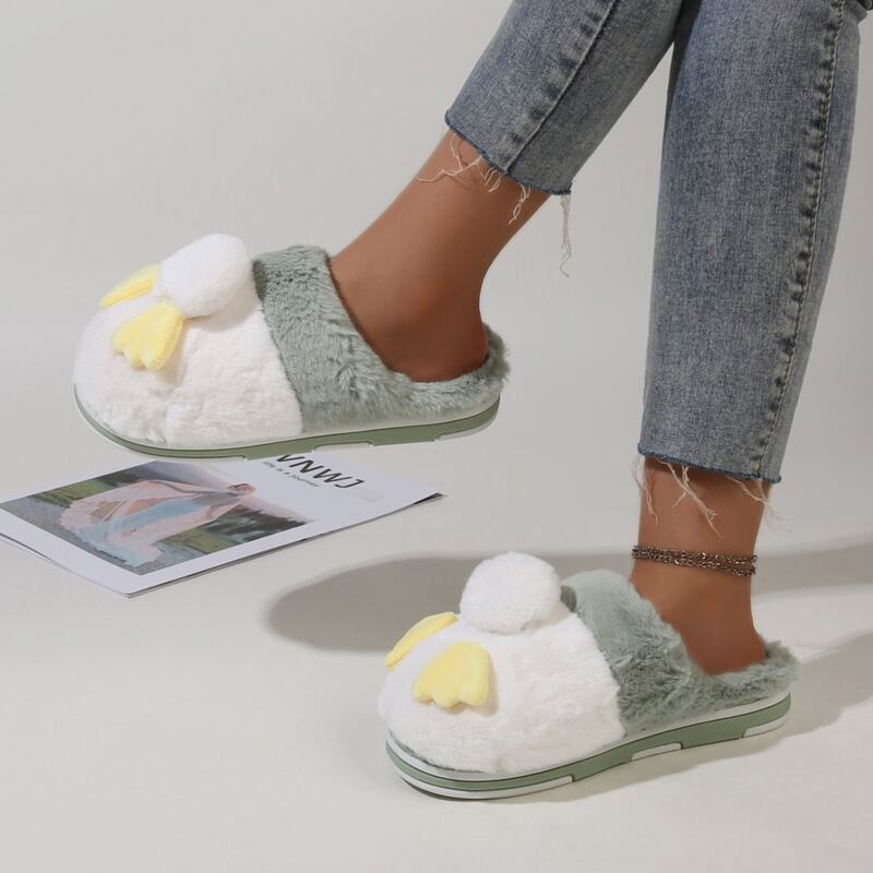 

Cartoon Design Fluffy Slippers, Multicolor
