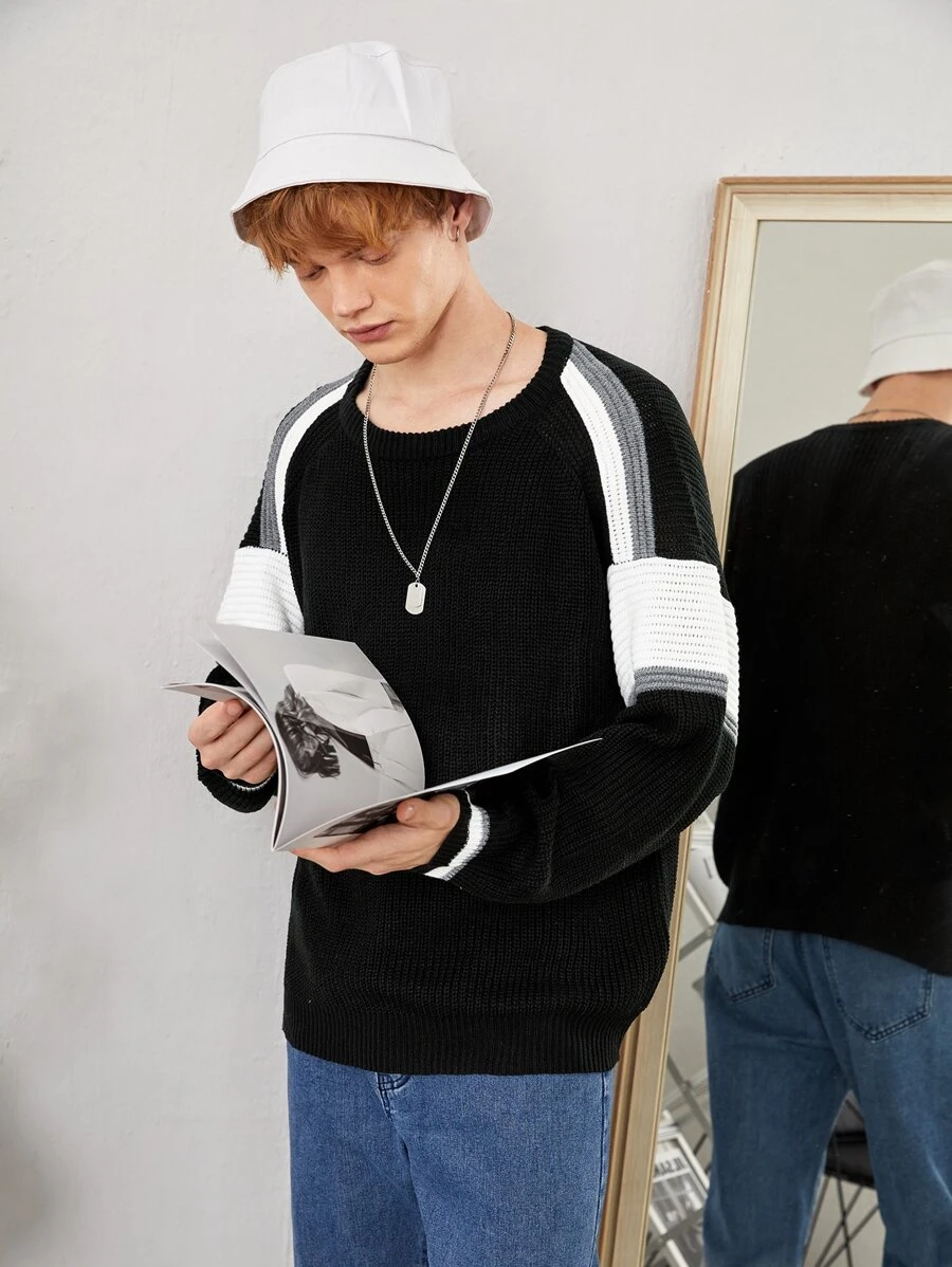 Manfinity Men Knitwear Khối Màu Giải trí - màu đen - Xem 1