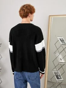 Manfinity Men Knitwear Khối Màu Giải trí - màu đen - Xem 2