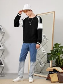 Manfinity Men Knitwear Khối Màu Giải trí - màu đen - Xem 3