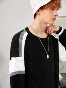 Manfinity Men Knitwear Khối Màu Giải trí - màu đen - Xem 5