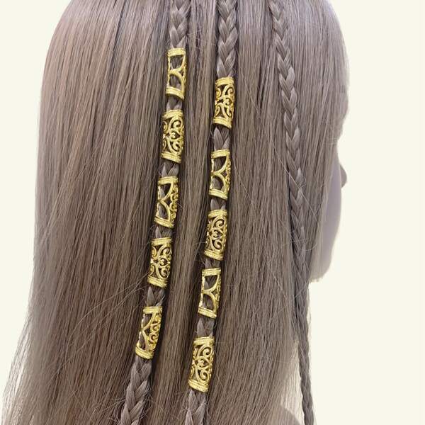 

10pcs Metal Hair Ring, Gold