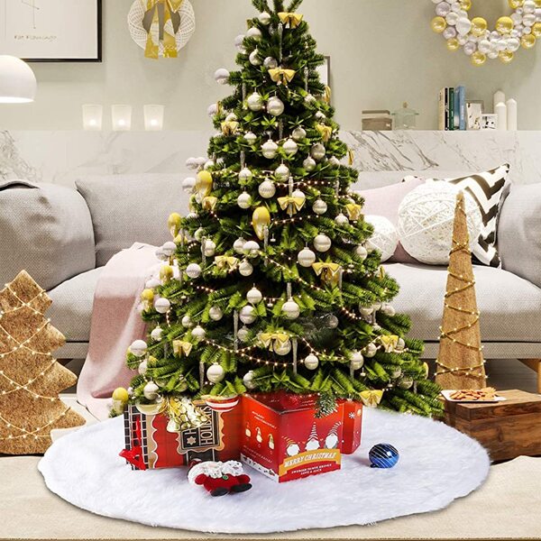 

Christmas Tree Decoration Plush Skirt, White
