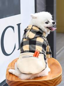 格紋圖案寵物連帽衫