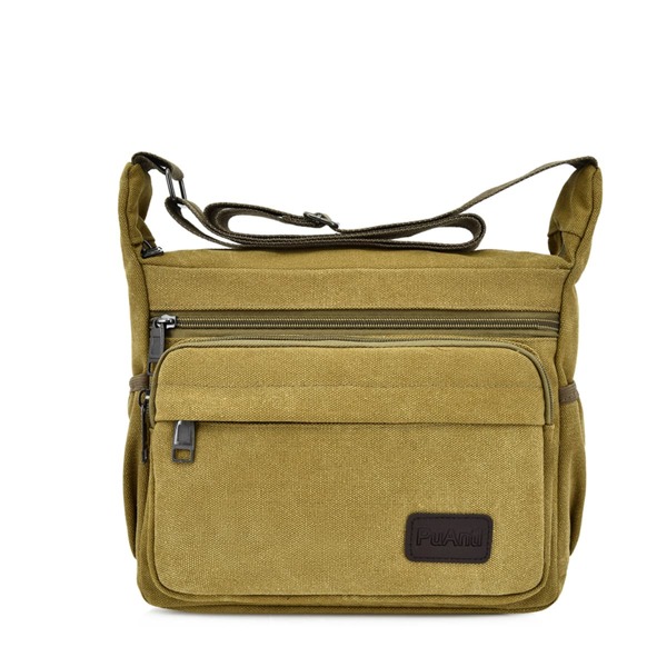 

Men Letter Patch Square Bag, Khaki