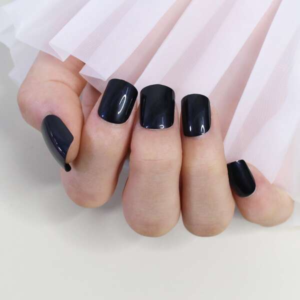 

144pcs Plain Fake Nail, Multicolor