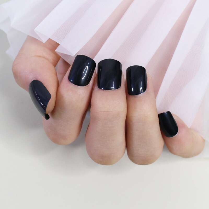 

144pcs Plain Fake Nail, Multicolor