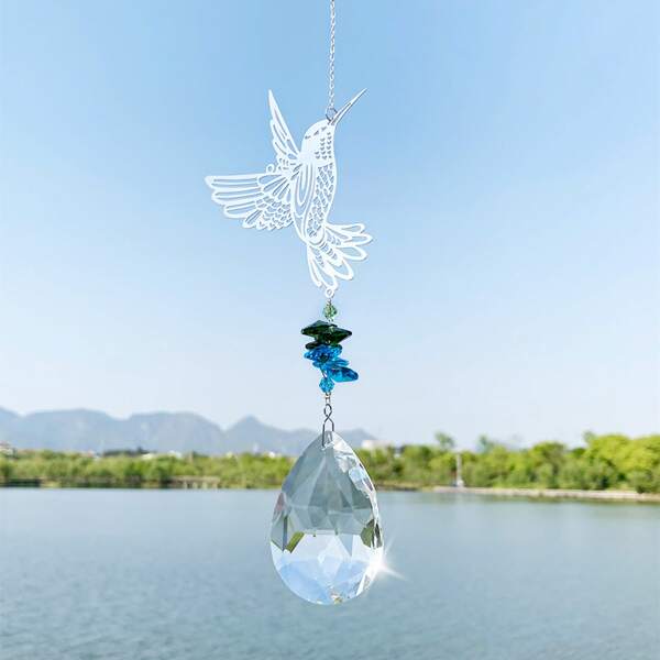 

1pc Plant Care Bird Repellent Crystal Pendant, Multicolor