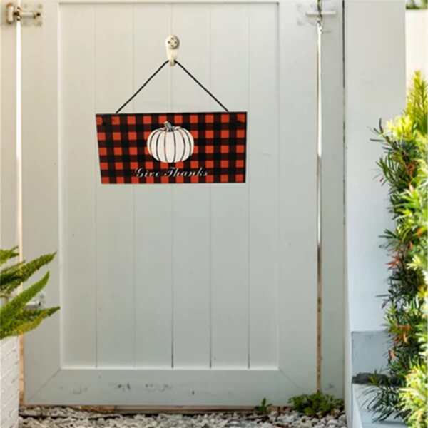 

Autumn Pumpkin Print Thanksgiving Wooden Garden Sign, Multicolor