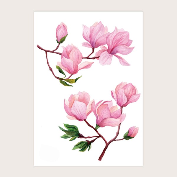 

1sheet Flower Pattern Tattoo Sticker, Pink
