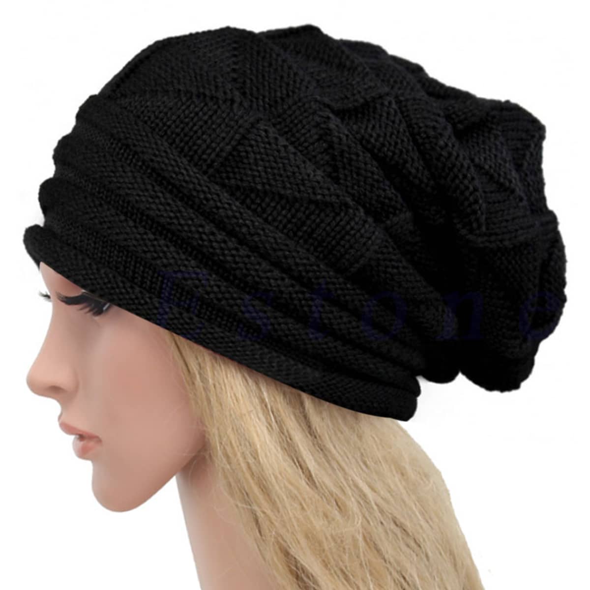 

Solid Knit Beanie, Black