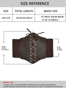 Lace Up Elastic Corset Belt - Multicolor - View 3