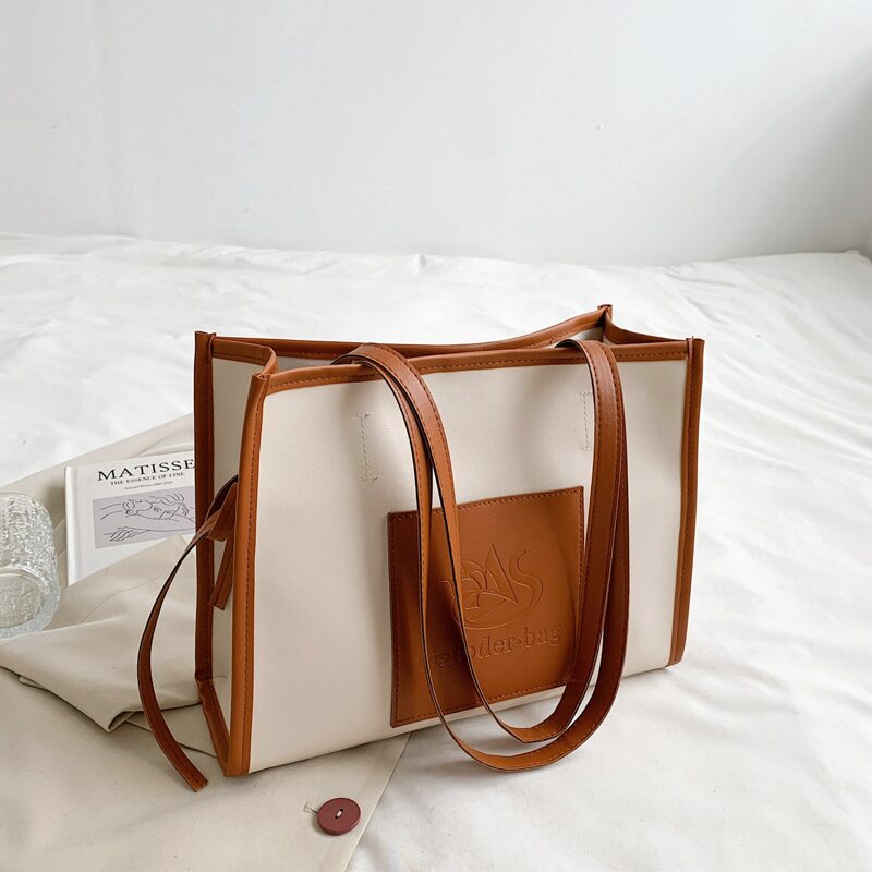 

Colorblock Shoulder Tote Bag, Multicolor