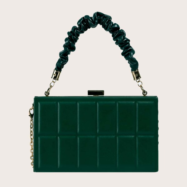 

Minimalist Textured Box Bag, Green